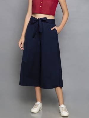 Navy BlueCulottes with belt 2
