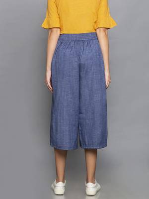 Blue Culottes with belt 3