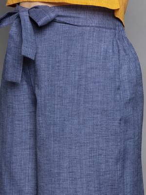 Blue Culottes with belt 5