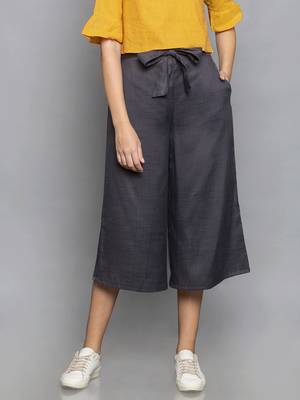 Dark Grey Culottes with belt 1