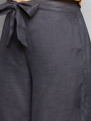 Dark Grey Culottes with belt 3
