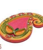 Keri Design Arthi Thali Crafted In Wood With Clay And Paint Work