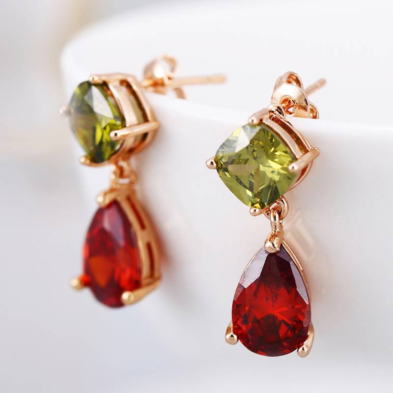 Red diamond earrings Clearance