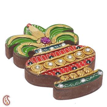 Kalesh Design Wood And Clay Jewelry Box 1
