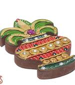 Kalesh Design Wood And Clay Jewelry Box