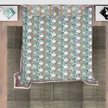 Premium Jaipuri Hand Block Printed Traditional 300TC Cotton King Bedsheet with 2 Pillow Covers 2