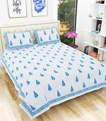 Traditional Rajasthani Hand Print King Size 300TC Bedsheet with 2 Pillow Covers (100% Cotton)