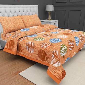 Printed Jaipuri Cotton Procion Premium Double Bedsheet with 2 Pillowcovers 1