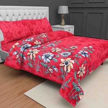 Printed Jaipuri Cotton Procion Premium Double Bedsheet with 2 Pillowcovers 1