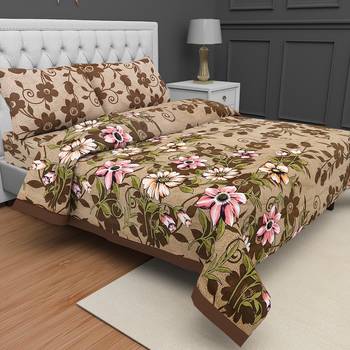 Printed Jaipuri Cotton Procion Premium Double Bedsheet with 2 Pillowcovers 1