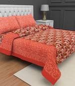 Printed Jaipuri Cotton Procion Premium Double Bedsheet with 2 Pillowcovers