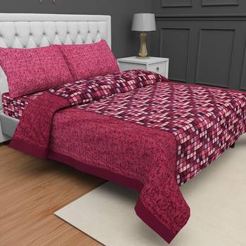 Printed Jaipuri Cotton Procion Premium Double Bedsheet with 2 Pillowcovers 1