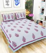 300TC Premium Rajasthani Traditional Double Bedhseet with 2 Pillow Covers