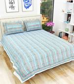 Premium Hand Block Printed Rajasthani Traditional Double Bedsheet with 2 Pillow Covers