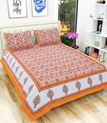 Traditional Hand Block Printed Jaipuri 300TC Double Bedsheet with 2 Pillow Covers