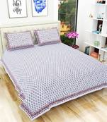 Traditional Hand Block Printed Jaipuri 300TC Double Bedsheet with 2 Pillow Covers