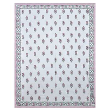 300TC Hand Printed Rajasthani King Bedhseet with 2 Pillow Covers 3