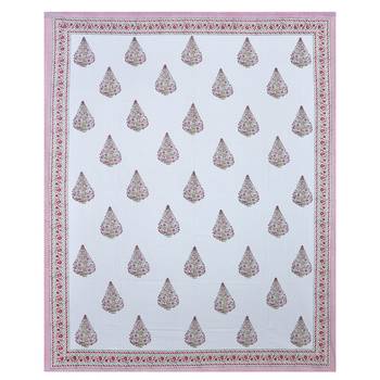 300TC Hand Printed Rajasthani King Bedhseet with 2 Pillow Covers 3