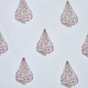300TC Hand Printed Rajasthani King Bedhseet with 2 Pillow Covers 4