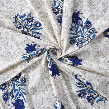 Jaipuri Hand Block Printed Traditional Cotton Double Bedsheet with 2 Pillow Covers 4