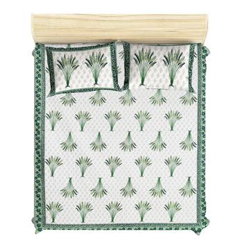Jaipuri Hand Block Printed Traditional Cotton Double Bedsheet with 2 Pillow Covers 2