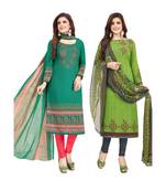 Multicolor Printed Synthetic Unstitched Salwar With Dupatta