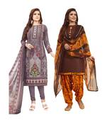 Multicolor Printed Synthetic Unstitched Salwar With Dupatta