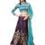 Purple Woven Silk Blend Semi Stitched Lehenga