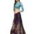 Purple Woven Silk Blend Semi Stitched Lehenga