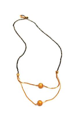Gold tone layered single line mangalsutra 1