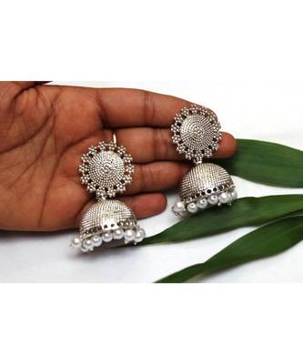 Oxidized jhumki earrings 1
