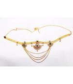 Multicolour red, green, marron golden kamarpatta - waistbelt