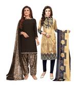 Multicolor Printed Synthetic Unstitched Salwar With Dupatta