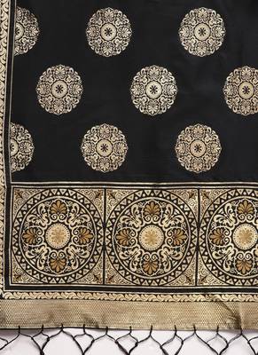 Women Black Color Woven Traditional Dupatta 2