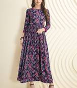 Multicolor printed rayon long-kurtis