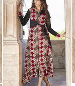 Multicolor printed rayon long-kurtis
