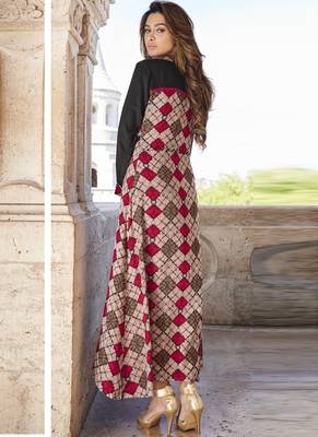 Multicolor printed rayon long-kurtis 2