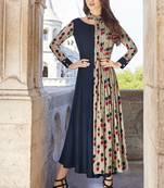 Multicolor printed rayon long-kurtis