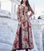 Multicolor printed rayon long-kurtis