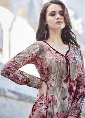 Multicolor printed rayon long-kurtis 2