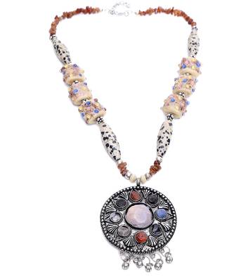 Multi-colored Designer Beaded Necklace ACNX1 1