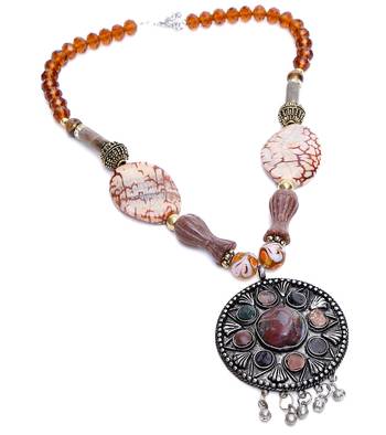 Multi-colored Designer Beaded Necklace ACNX3 1