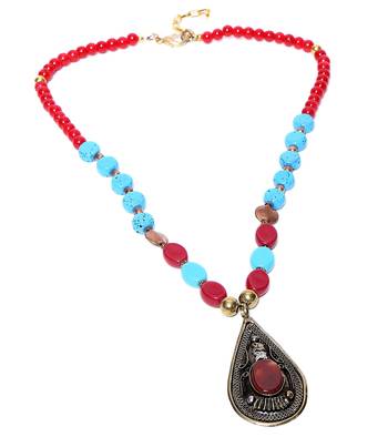 Multi-colored Designer Beaded Necklace ACNX43 1