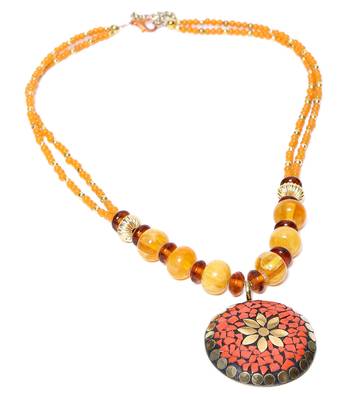 Multi-colored Designer Beaded Necklace ACNX48 1