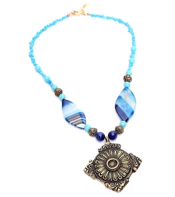 Multi-colored Designer Beaded Necklace ACNX51 1