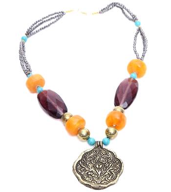 Multi-colored Designer Beaded Necklace ACNX66 1