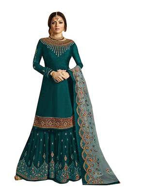 Green Printed Georgette Salwar 1