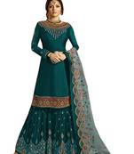 Green Printed Georgette Salwar