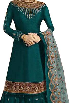 Green Printed Georgette Salwar 2