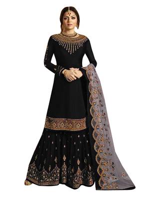 Black Printed Georgette Salwar 1